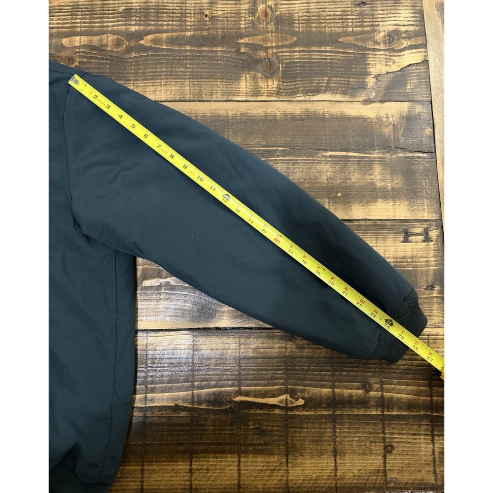 Vintage L.L.Bean Warm-Up Jacket Fleece Lined Full Zip Green Bomber Coat 25x28 - Picture 11 of 11